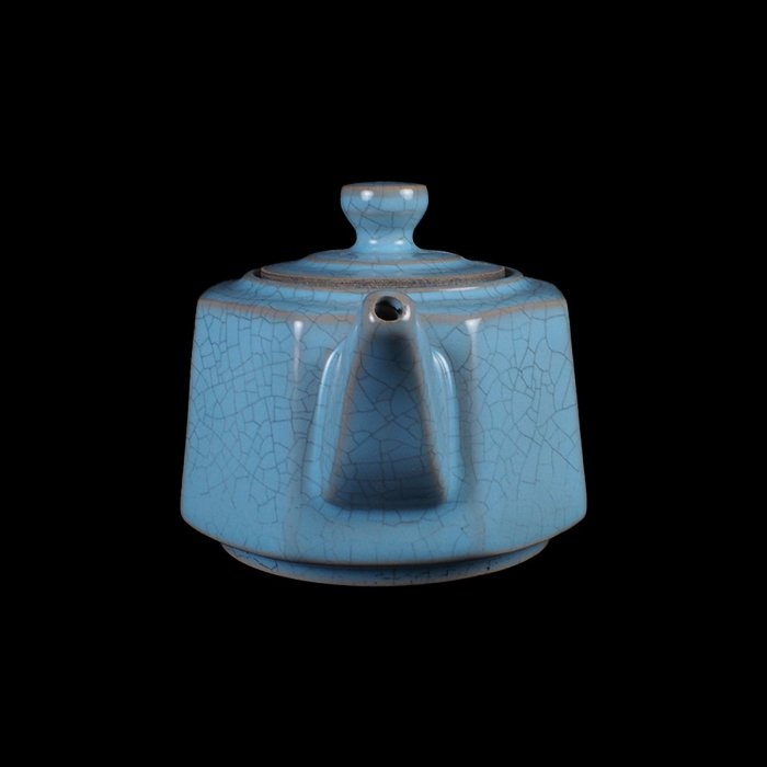 中国古美術 宋汝窯 蓋罐 古陶瓷 宋代名窯 青釉の蓋付き陶器壺 骨董逸品 茶道具 中国古美術 宋汝窯 蓋罐 古陶瓷 宋代名窯 青釉の
