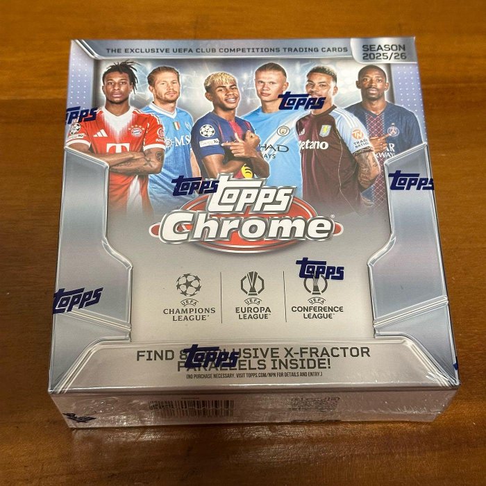 2025-26 Topps chrome UEFA CC Mega Box全新未拆一盒 拼Messi Karl Dowman Estevao大物RC
