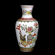 博古珍藏》清康熙．粉彩花卉紋花瓶．高42公分．早期收藏．老件瓷器．非