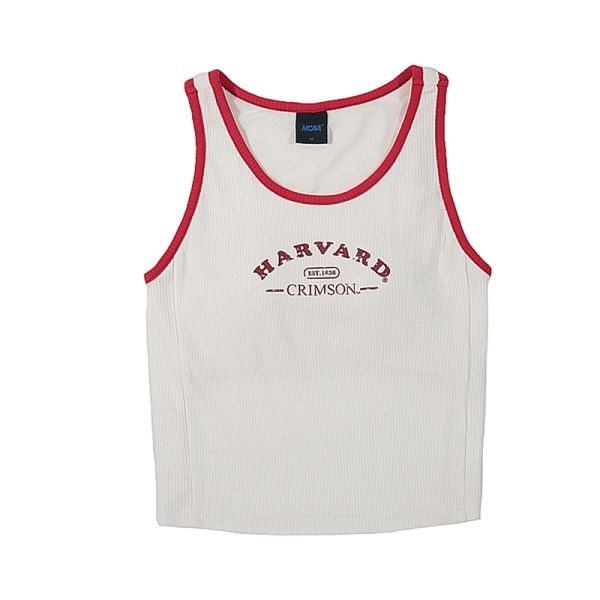 NCAA HARVARD 休閒背心 撞色滾邊背心 白色 75221482 00 noH19