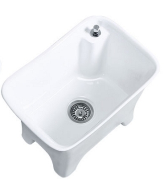 【麗室衛浴】 陽台拖布盆C-297-3 陶瓷拖布盆 嘔吐盆 含自動落水頭 手不用碰觸汙水 product lightbox image 1