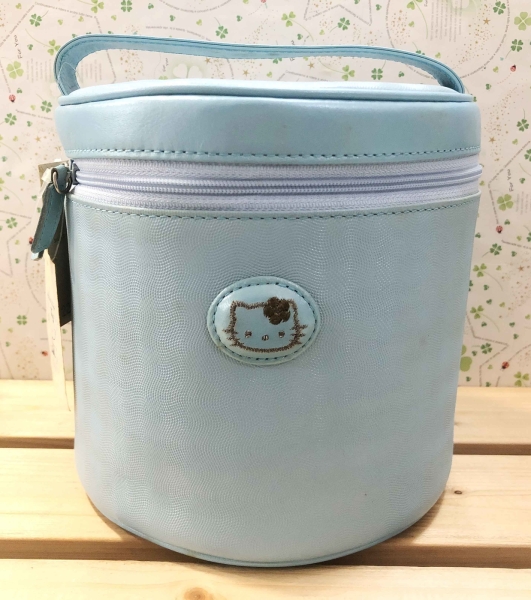 【震撼精品百貨】Hello Kitty 凱蒂貓日本SANRIO三麗鷗 Hello Kitty 25TH化妝包/箱-藍L*18730