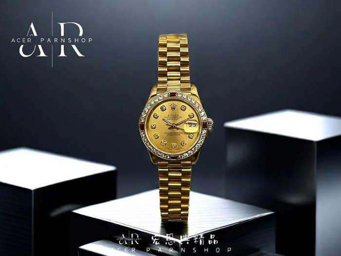 【宏恩晶品】【W2958】Rolex 勞力士 69178 女錶 datejust ~18K金 原廠錶帶錶殼 十鑽面盤~
