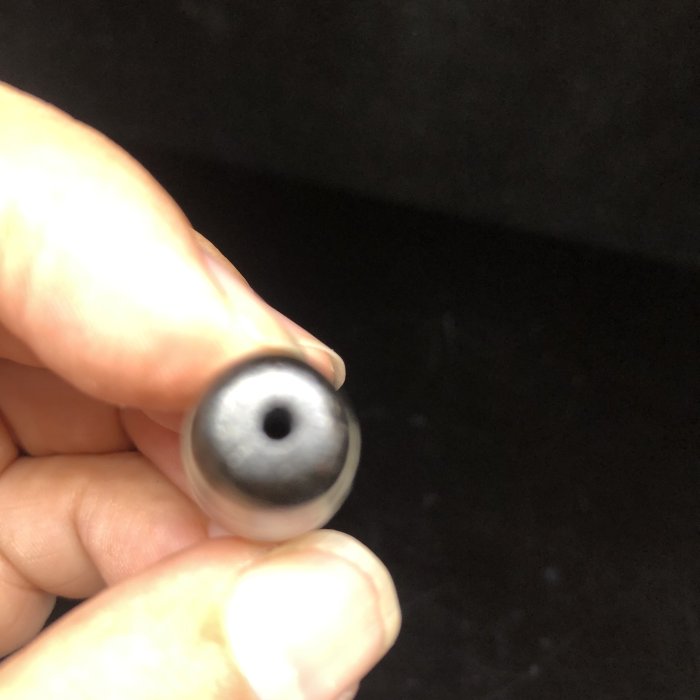 西藏天珠四線蓮花天珠37.5mm 黑瑪瑙特殊滲透工藝黑白分明高品質特價350