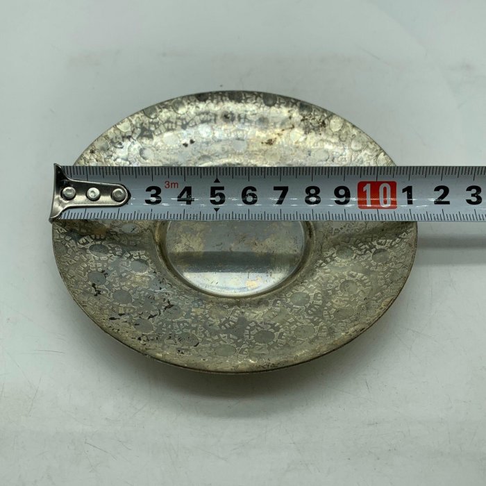 純銀霰茶托 嚴選日本開新堂銀仕上茶托5客，氧化自然品相佳。 Vintage 銀器茶具收藏