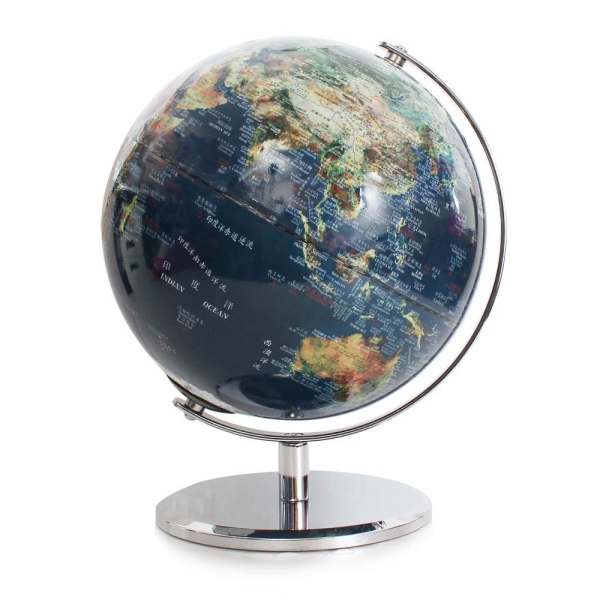 SkyGlobe 10吋衛星亮面金屬底座地球儀(中英文對照)