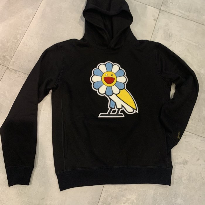全新現貨正品Takashi Murakami x OVO Hoodie BLACK 村上隆OVO 聯名L號