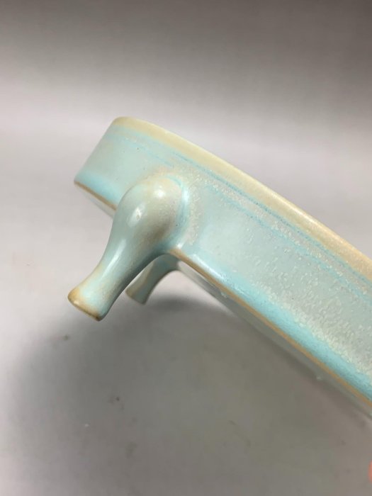 多寶屋】□迫力珍品！宋時代 汝窯 天青釉 三足炉 賜