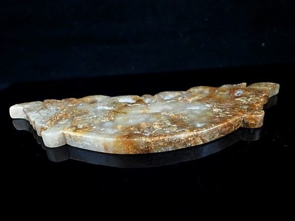 古和田玉彫◇高古玉彫「 戰漢◇ 乳釘紋 雙龍耳 三