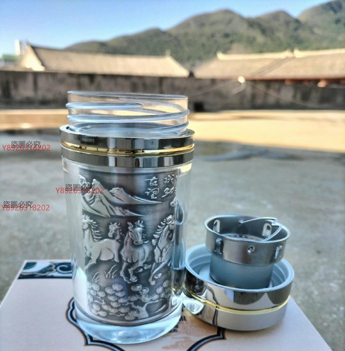 銀水杯純銀內膽銀杯子雲南999雪花銀正品茶杯男士女士保溫杯銀杯