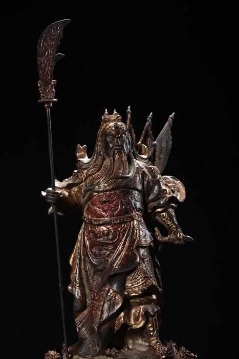 銅拓金彩繪九龍關公造像高36cm 寬18cm 夠17cm重4845克700421 | Yahoo拍賣