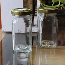 玻璃瓶_金蓋小方瓶130CC_R-30-A◎玻璃.小方.玻璃瓶.收納.瓶罐.糖果.餅乾.軟糖.零食.包裝 台南市