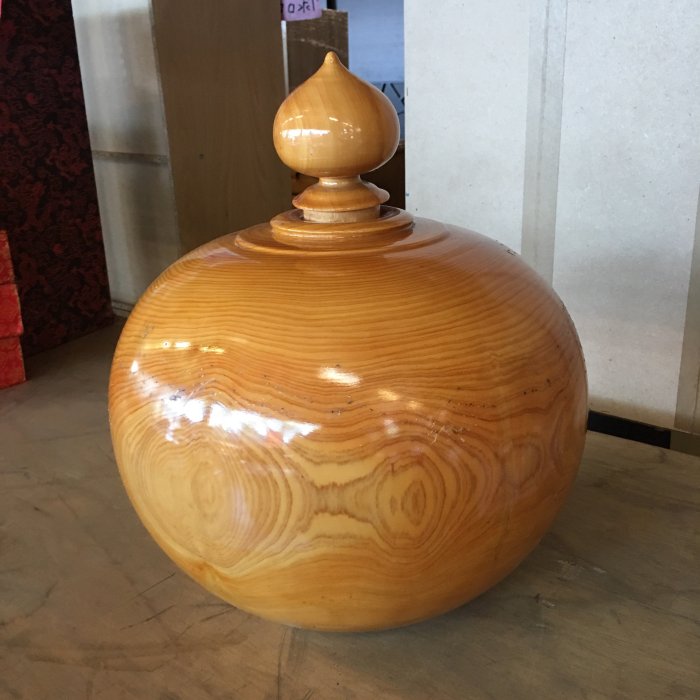 全國二手家具館】*新品NG*黃檜木實木聚寶盆/漆器/木器/風水擺飾/裝飾藝