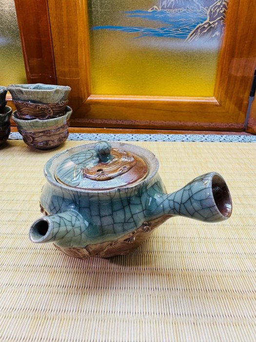 嚴選日本相馬老松枝壺，五杯組陶瓷古董精品，尺寸820。瓷器專送確保