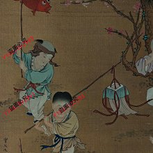 可議價仇英絹本童戲圖，仇英（1505-1552），明代畫家，與沈周、文徵明