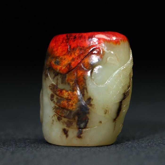 18865和田玉舊藏迴流精品玉鳳墜玉質剛性細膩油潤包漿醇厚沁色自然雕工