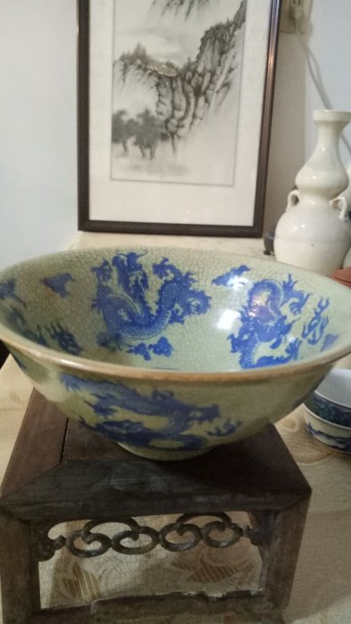 大清咸豊年製 龍紋椀 大清咸豊年製 龍紋椀 A blue and white 'dragon' dish, Mark and