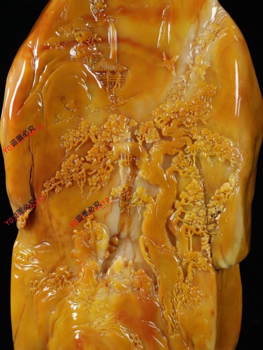 可議價重器收藏！ 篆刻家【玉璇】，壽山石田黃石雕刻浮雕山水人物擺件