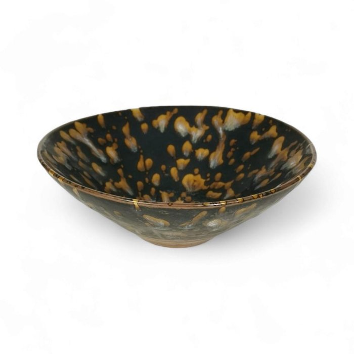 セール，大人気 中国古美術 宋代 吉洲窯 玳瑁釉天目茶碗 箱付