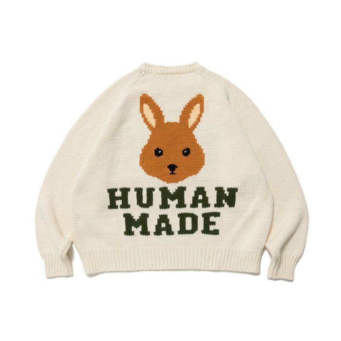 日貨代購CITY2022AW HUMAN MADE RABBIT RAGLAN KNIT SWEATER 毛衣