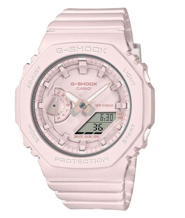 CASIO 卡西歐 甜美純色G-SHOCK農家橡樹雙顯錶(GMA-S2100BA-4A)