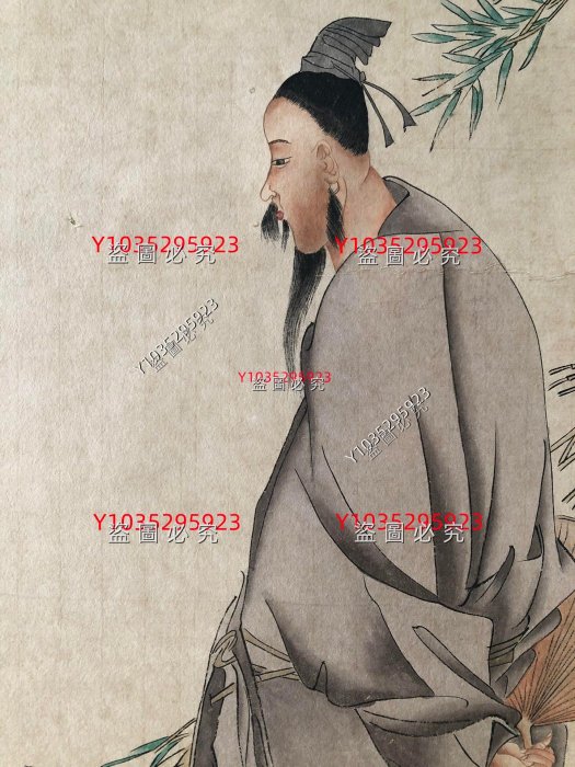 唐寅】人物3幅套畫，純手繪作品中堂尺寸：185*59cm，畫芯尺寸：92*42cm