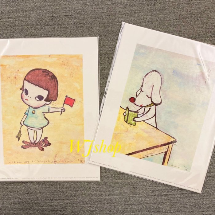 奈良美智 Nara『手旗信号少女』/犬 勉強中】 奈良美智 Nara『手旗信号少女』/犬 勉強中】