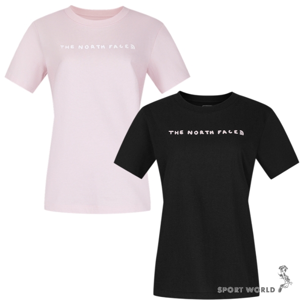 The North Face 北面 短袖上衣 女裝 純棉 粉/黑【運動世界】NF0A8F0VBP6/NF0A8F0VJK3