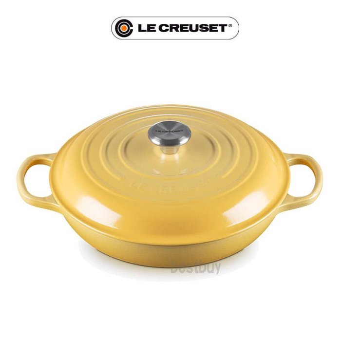 Le Creuset Camomille 甘菊黃 淺圓鍋 淺鍋 淺底鍋 壽喜燒鍋 淺圓鑄鐵鍋 鑄鐵鍋 30cm 新款