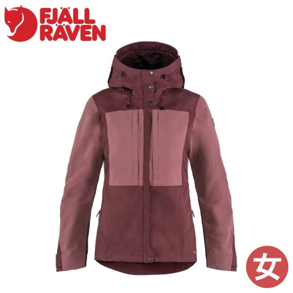 【Fjallraven 小狐狸 KEB G1000 女彈性夾克《深葡萄紅/巖台紫》】F89892/登山/防風外套/連帽外套/風衣