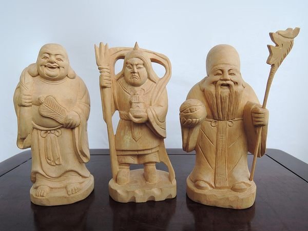 九天坊─藝雕品】＊黃楊木雕─日本七福神(老件,免運)＊FA216 | Yahoo拍賣
