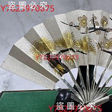 光則作　純銀　扇 置物 金属工芸品 0424 老銅銅器金屬美品日本光則作銀扇！極少有光則純銀銀扇！日本純銀扇子