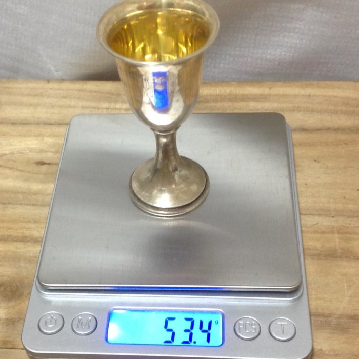 純銀 銀盃 銀杯 82g 日本純銀銀杯杯內有鍍金的銀盃底落有純銀重量：53.4g | Yahoo拍賣