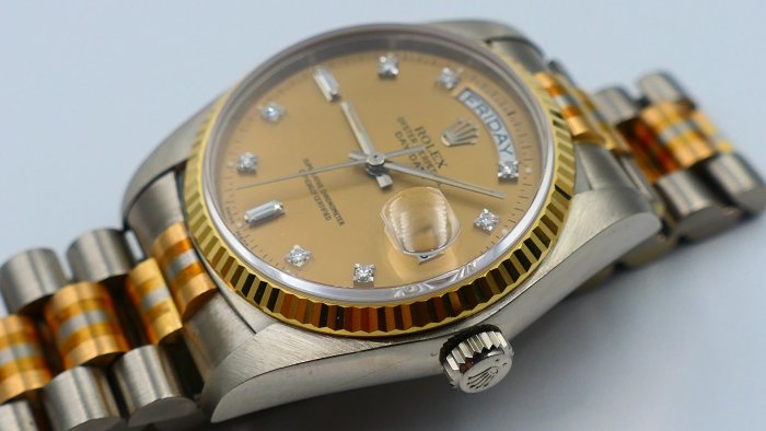 【美好時光】盒單全!罕見型號勞力士ROLEX 18039BIC稀有三色金版本!全原裝超美品RSC洗油保養完成( 18238 18239參考)