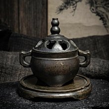 清乾隆款 銅製茶壺 煎茶道具 古銅壺 在銘 早期銅爐老件-清乾隆底款小爐#03（古董/銅雕/收藏/銅爐/香爐/銅器/天狗