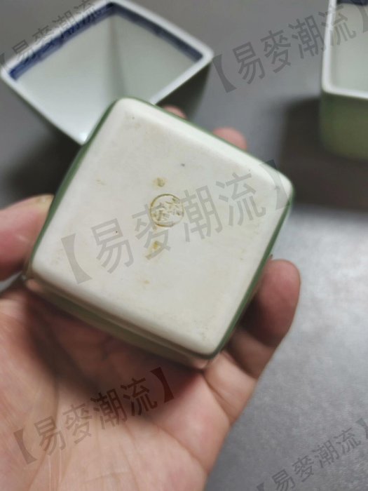 ☆ 馬場京泉 平安京泉 清水焼 日本回流京燒清水燒平安京泉作馬場京泉作四方杯子水杯小缽外綠釉內里