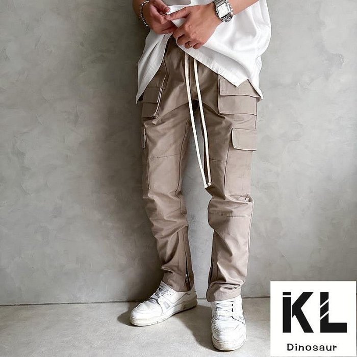 【新品熱銷】SKPN Cotton-Canvas Cargo Pants 竹節紋 工作褲 工裝 抽繩 長褲