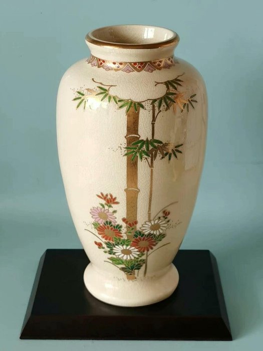 1286 薩摩焼　原良窯　花瓶 日本薩摩燒嚴選花瓶原良窯手工製作古早工法花器精緻約2.5公斤薩摩燒