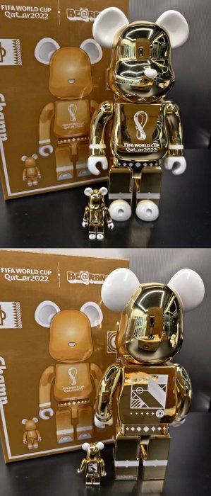 BE@RBRICK FIFA WORLD CUP QATAR 2022 OLP GOLD 100% & 400% 世足盃