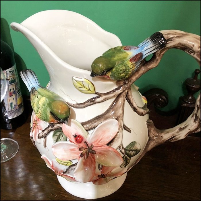 歐舍傢居花瓶花器陶瓷小鳥鳥語花香水壺歐式古典風聚寶瓶玄關工藝品擺飾 歐舍傢居花瓶花器陶瓷小鳥鳥語花香水壺歐式古典風聚寶瓶玄關工藝品擺飾
