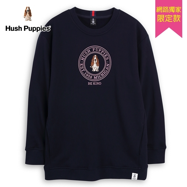 【瘋搶派對】Hush Puppies 上衣 女裝立體鋼模經典品牌圓章刺繡狗長袖上衣