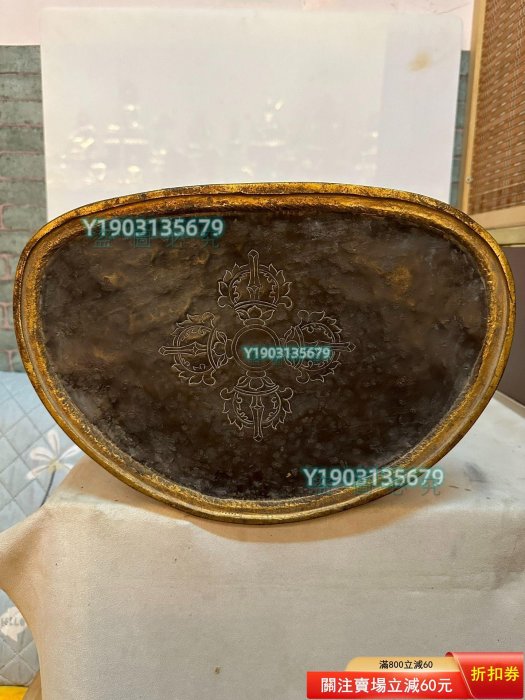 西藏銅鎏金文殊菩薩佛藏像，高45厘米寬31厘米！ 【秦朝館】二手-1740