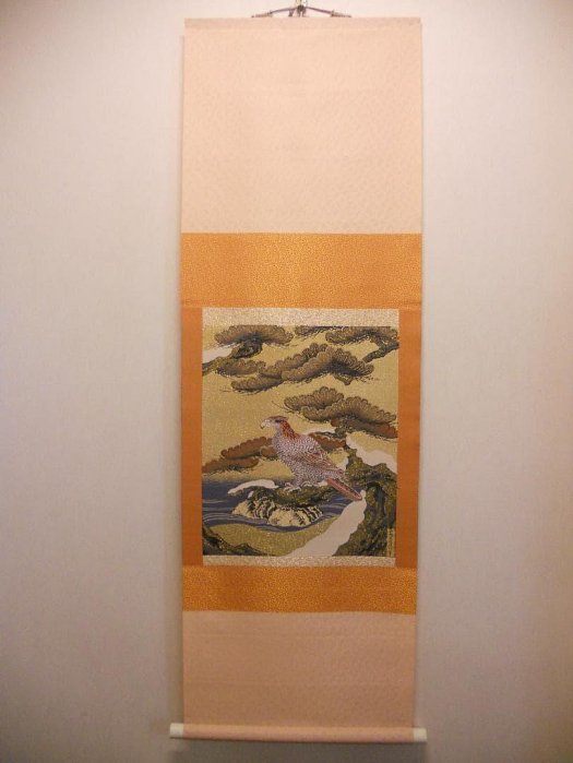 掛け軸 狩野永徳 松鷹図 国宝 刺繍 希少 紋織掛軸 絵 織物 掛軸 美品 です 掛軸狩野永德松鷹圖國寶刺繡希少紋織掛軸絵織物掛軸美品です| Yahoo拍賣