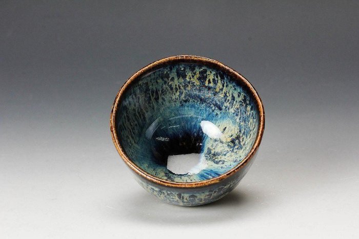 【酒器】天目釉　木村盛和　『鉄釉変ぐいのみ』 共箱　酒盃、ぐい呑み　曜変天目 酒器】天目釉木村盛和『鉄釉変ぐいのみ』 共箱酒盃、ぐい呑み曜変天目