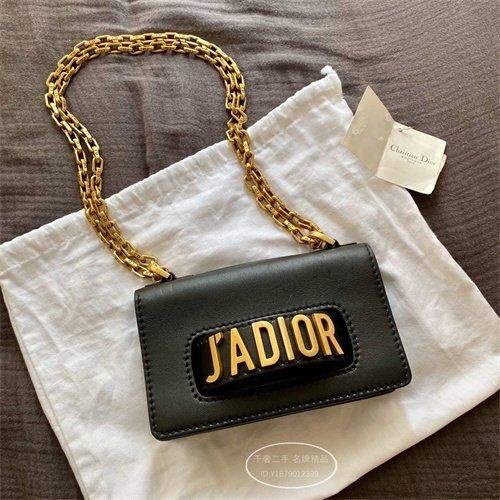 DIOR J’ADIOR 小牛皮包 斜背包 手拿包  MINI 18cm 翻蓋字母 牛皮鏈條包