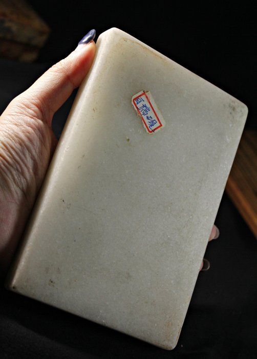 桑園の】高級珍貴名硯657g公斤白端硯厚實老硯台萬元精品(委託品) T