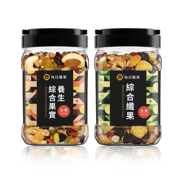 【含運】罐裝養生綜合果實+罐裝綜合纖果任3罐 每日優果