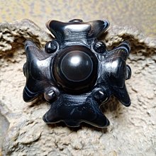 十字金剛鈴杵天眼珠項墜Ben-58天然本色西藏九眼頁岩石原礦天珠