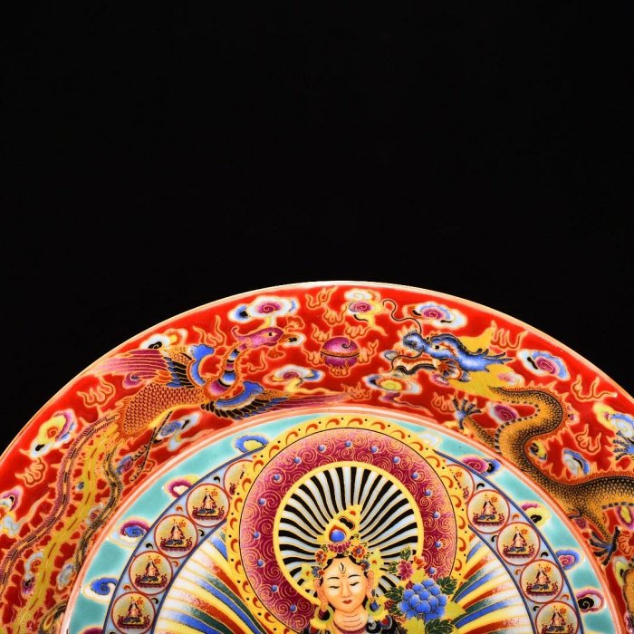 清雍正紅地琺瑯彩渡母折沿盤高3.8厘米寬21厘米【藏寶古玩】 | Yahoo拍賣