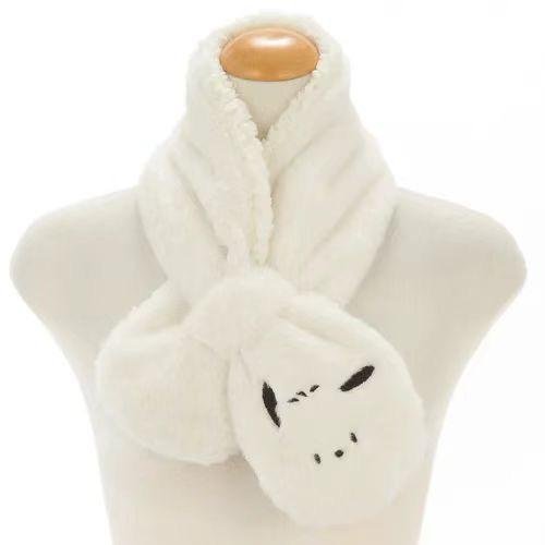 ＊日式雜貨館＊ 日本正版 三麗鷗 保暖圍巾 圍巾 兒童圍巾 三麗鷗圍巾 絨毛圍巾 庫洛米 大耳狗 怕洽狗 凱蒂貓 交叉圍巾 現貨